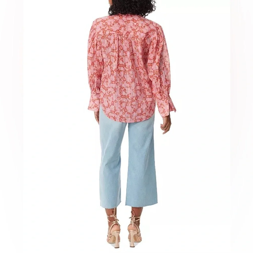 Sam Edelman Women's Nora Pleated Buttoned-Front Top Size S - Picture 2 of 5